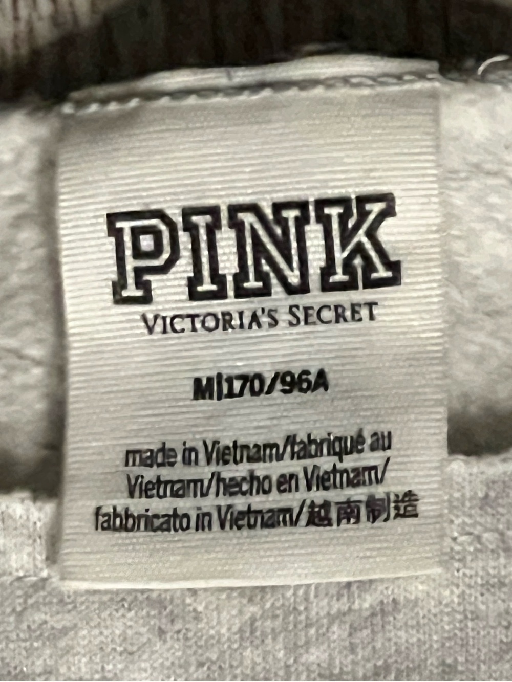 VGUC!💗PINK VS SET!Gray Off The Shoulder sweatshirt&Gray Fleece Cargo Sweats(M)! - Picture 5 of 9